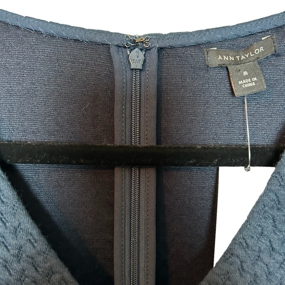 Ann Taylor Textured Knit Peplum Short Sleeve Top zippered Back Sz. M - Picture 4 of 13